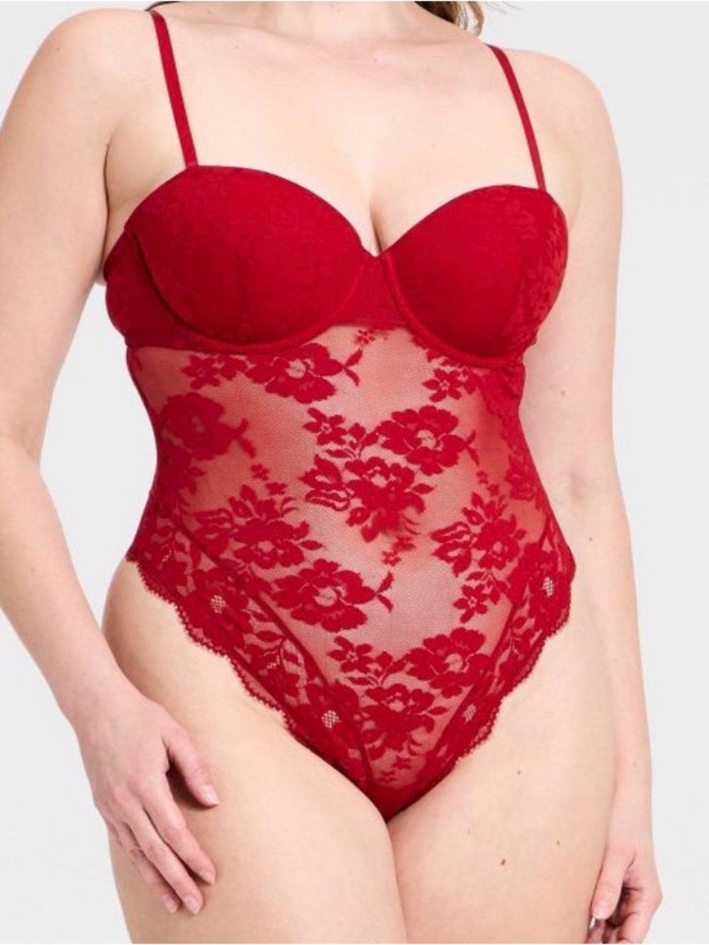 Red Lace Bodysuit Teddy